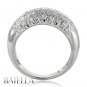 .95 Ct D-E/SI1,2 Round Cut Diamond Pave Setting Band Ring 18K White Gold Women's