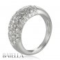 .95 Ct D-E/SI1,2 Round Cut Diamond Pave Setting Band Ring 18K White Gold Women's