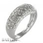 .95 Ct D-E/SI1,2 Round Cut Diamond Pave Setting Band Ring 18K White Gold Women's