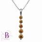 1.20 Ct Fancy Yellow Orange Round Diamond Journey Pendant & Chain 14k White Gold