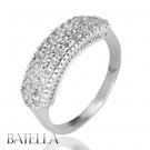 .57 Carat G-H/VS1 EX Pave Round Diamonds Wedding Band Ring 18k White Gold Womens