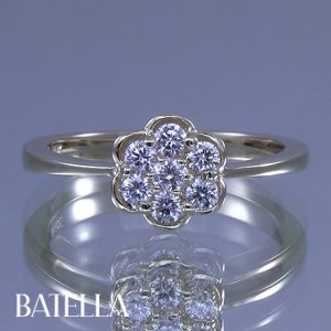 0.33 Ct E-F/VVS2 Round Pave Flower Setting Natural Diamond Ring 14k Yellow Gold