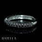 0.70 Ct Pave Round Brilliant Cut Black Diamonds Wedding Band Ring 14k White Gold