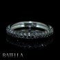 0.70 Ct Pave Round Brilliant Cut Black Diamonds Wedding Band Ring 14k White Gold