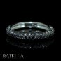 0.70 Ct Pave Round Brilliant Cut Black Diamonds Wedding Band Ring 14k White Gold