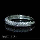 0.65 Ct E-F/VVS2 Round Brilliant Cut Diamonds Wedding Band Ring 14k White Gold