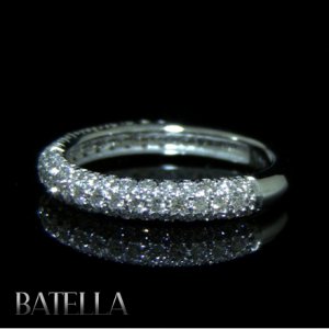 0.65 Ct E-F/VVS2 Round Brilliant Cut Diamonds Wedding Band Ring 14k White Gold