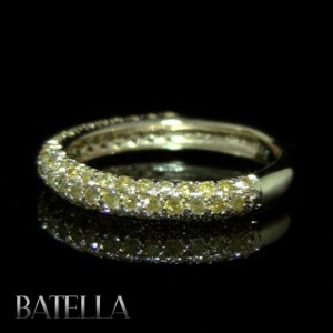 .80 Ct Fancy Yellow VS2-SI1 Round Cut Diamonds Wedding Band Ring 14k Yellow Gold