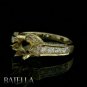 Semi Mount .72 Carat E-F/VVS2-VS1 Round Diamonds Engagement Ring 18k Yellow Gold