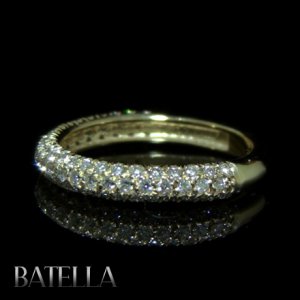 0.65 Ct E-F/VVS2 Round Brilliant Cut Diamonds Wedding Band Ring 14k Yellow Gold