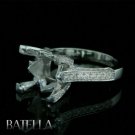 Semi Mount 1.20 Carat E-F/VVS2-VS1 Round Diamonds Engagement Ring 18k White Gold