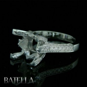 Semi Mount 1.20 Carat E-F/VVS2-VS1 Round Diamonds Engagement Ring 18k White Gold