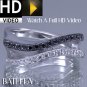 0.26 Ct Black & White E-F VVS2 Natural Round Diamonds Band Ring 14k White Gold