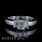 .65 Ct F/VS2 Natural Baguette Cut 3-Stone Diamond Engagement Ring 18k White Gold