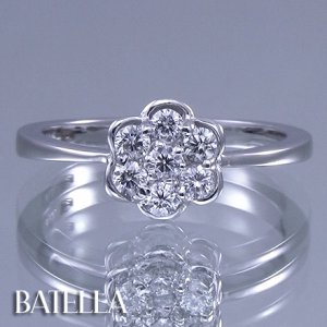 .32 Ct E-F/VVS2 EX Round Pave Flower Setting Natural Diamond Ring 14k White Gold