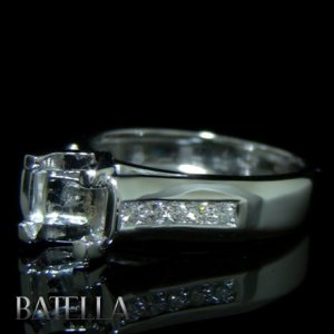 Semi Mount .35 Ct E-F/VVS2-VS1 Round Cut Diamonds Engagement Ring 14k White Gold
