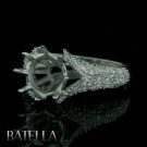 Semi Mount 0.52 Ct E-F/VS1-VS2 Round Cut Diamonds Engagement Ring 18k White Gold