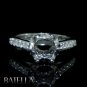 Semi Mount .37 Ct E-F/ VVS2-VS1 For Round Diamond Engagement Ring 14k White Gold