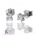.36 Carat G-H/VS2 Natural princess Diamond Stud Earrings 18k White Gold. Women's