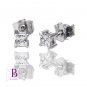 .36 Carat G-H/VS2 Natural princess Diamond Stud Earrings 18k White Gold. Women's