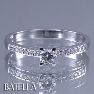 0.25 Carat H SI1 EX Natural Round Diamond Engagement Ring 14k White Gold. Women