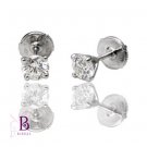 0.50 Ct I-J/VS2-SI1 Natural Round Diamond Stud Earrings 14k White Gold. Women's