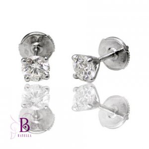 0.50 Ct I-J/VS2-SI1 Natural Round Diamond Stud Earrings 14k White Gold. Women's