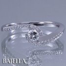 0.31 Carat F SI2 EX Natural Round Diamond Engagement Ring 14k White Gold. Women