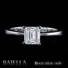 GIA Certified 1.06 Ct E/SI2 Emerald Diamond Solitaire Engagement Ring White Gold