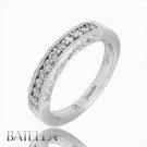 0.22 Ct F-G Round Brilliant Diamonds Wedding & Channel Band Ring 14k White Gold