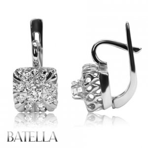 .96 Carat F-G/VVS2-VS1 Natural Round Cut Diamonds huggie Earrings 14k White Gold