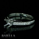 Semi-Mount Setting 0.20 Ct F-G/VVS Round Diamonds Engagement Ring 14k White Gold