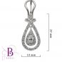 1.74 Carat Natural Pear & Round Diamond Earrings & Pendant Set 18k White Gold