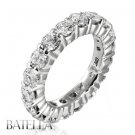 3.80 Carats Natural Round Diamonds Eternity Anniversary Band Ring 14k White Gold