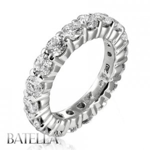 3.80 Carats Natural Round Diamonds Eternity Anniversary Band Ring 14k White Gold