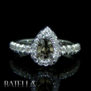 Semi Mount .41 Carat Round E-F/VVS1-VVS2 Diamonds Engagement Ring 14k White Gold