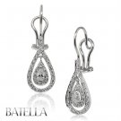 1.04 Carat D-E/VS2-SI1 Natural Design Pear Diamond Earrings Drop 18k White Gold