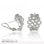 1.25 Ct E-F/SI Natural 270 Round Pave Diamond Cluster Drop Earrings 18k W Gold