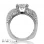 3.06 Ct L/SI1 Radiant & Round Set In Pave Diamond Engagement Ring 18k White Gold