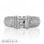 3.06 Ct L/SI1 Natural Radiant & Round Cut Diamond Engagement Ring 18k White Gold