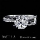 EGL Certified 1.17 Ct F/SI Natural Round Diamonds Engagement Ring 14k White Gold