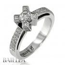 .79 Ct H/SI2 EX Natural Set In Pave Round Diamond Engagement Ring 18k White Gold
