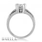 1.17 Ct I/VS2 Natural Radiant & Round Diamonds Engagement Ring 14k White Gold
