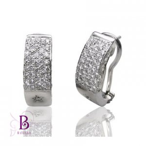 1.06 Ct G-H/VVS2-VS1 Natural Pave Round Diamond Drop Huggie Earrings 18k W Gold