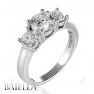 EGL Certified 1.68 Ct H/SI Round Diamonds Engagement 3-Stone Ring 14k White Gold