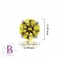 Fancy Yellow VS2 Round Diamond Stud Earrings 14k W Gold