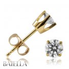 0.38 Carats H-I VS1-VS2 Round Cut Diamonds Stud Earrings 14k Yellow Gold. Unisex