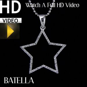 .28 Carat G-H SI2 EX Round Diamonds Pentagram Star Pendant Symbol 14k White Gold