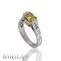 3.31 Ct Fancy Orange Yellow VVS1 Emerald Diamond Engagement Ring 18k White Gold