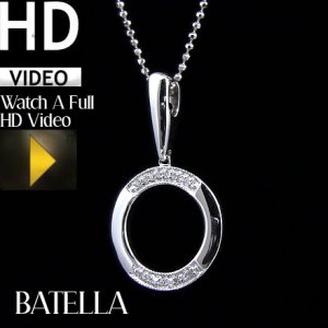 .05 Carat G-H SI2 EX Round Cut Diamonds Circle Pendant & Necklace 14k White Gold